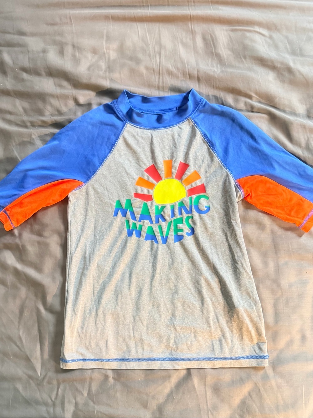 Cat & Jack Blue & Orange 'Making Waves' Kids Rash Guard